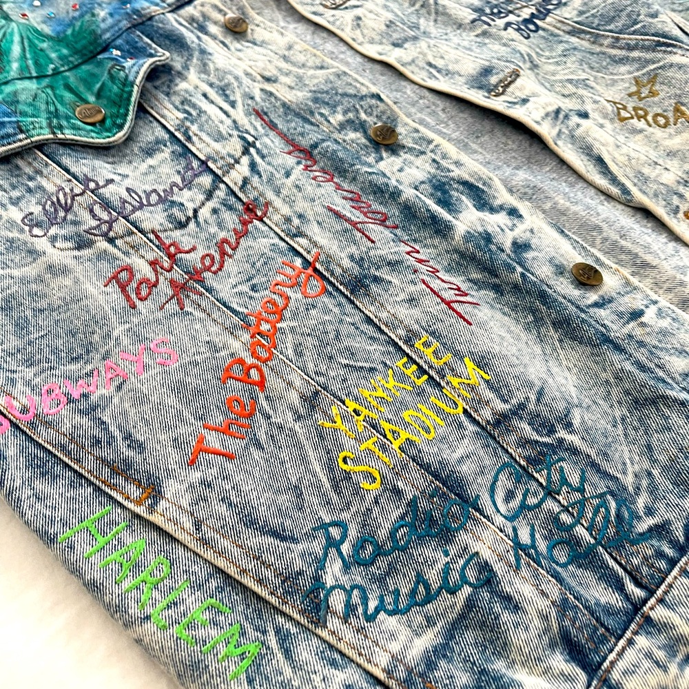 Tony Alamo New York Hand-Painted Rhinestone Denim Jacket – Size XL - Picture 10 of 14